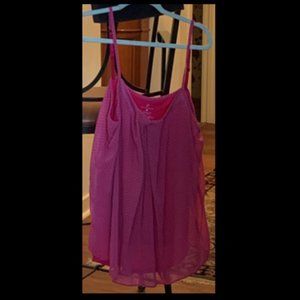 NY & Co - Cami - Pink with White Dot Overlay - XL NWT